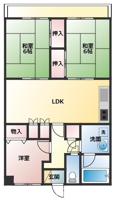 アーバンハイツ大橋の間取り