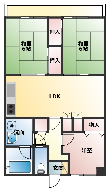 アーバンハイツ大橋の間取り