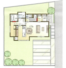 【間取り】 | 〈玉島上成1号棟〉水廻り集中設計の新築建売一戸建て