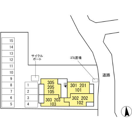 アルカンジュ東合川の区画図