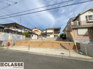 【前面道路含む現地写真】 | 城陽市寺田宮ノ平　売土地　建築条件付き | 広々ゆったり土地面積約56坪以上あります。
