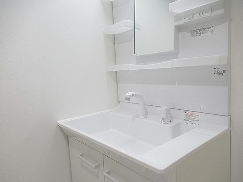 ボーン平尾の洗面所|洗面化粧台新品交換