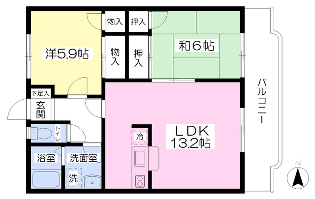 ★59.63平米・2LDK★