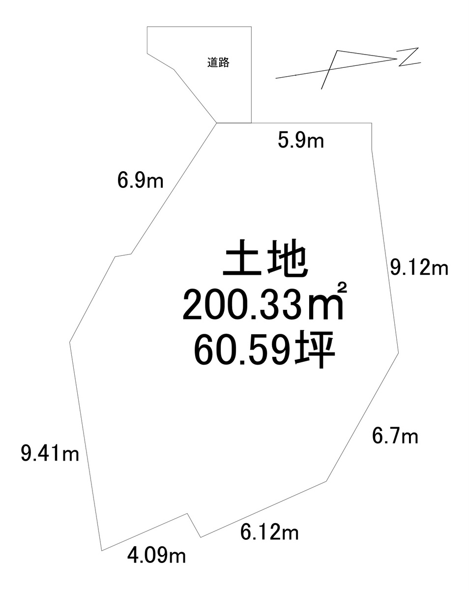 西長野売地の土地図