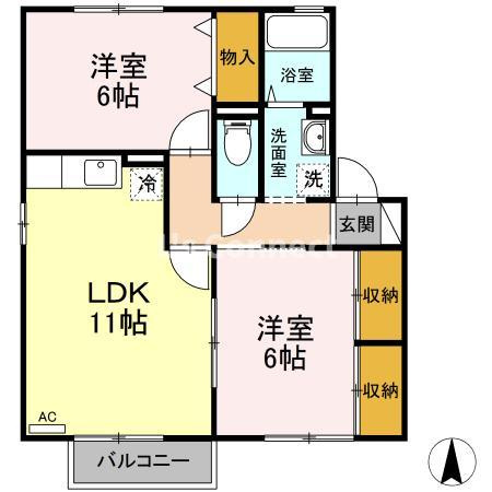 【間取り】 | プリムローズＦ