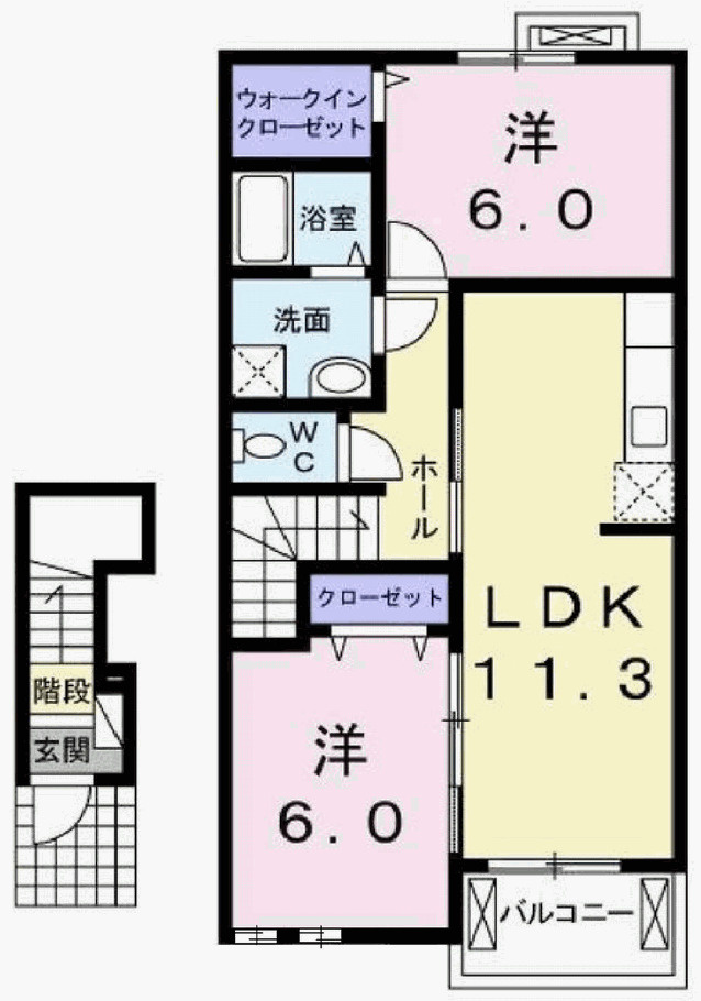 エスペランサ浜の宮Ⅱの間取り