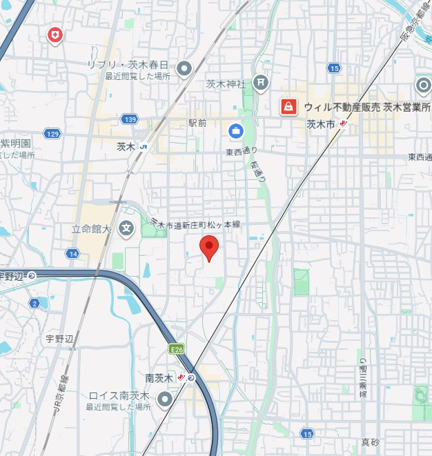 サンフォレスト新中条の地図