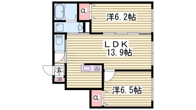 シャーメゾン大道Ⅰの間取り