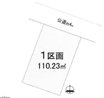 【土地】比企郡吉見町長谷建築条件無し売地の土地図|綺麗な整形地です！