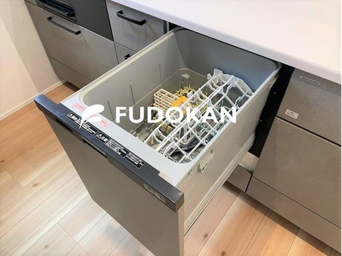 【キッチン】 | 東根市中央建売住宅 | 食洗器は家事効率をアップできます。