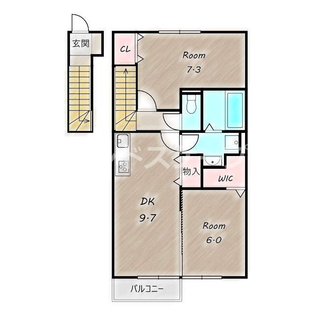 ダイヤモンド　Ａの間取り|高崎、前橋、伊勢崎エリアのお部屋探しはエンドスケープまで！お客様の理想お聞かせ下さい♪