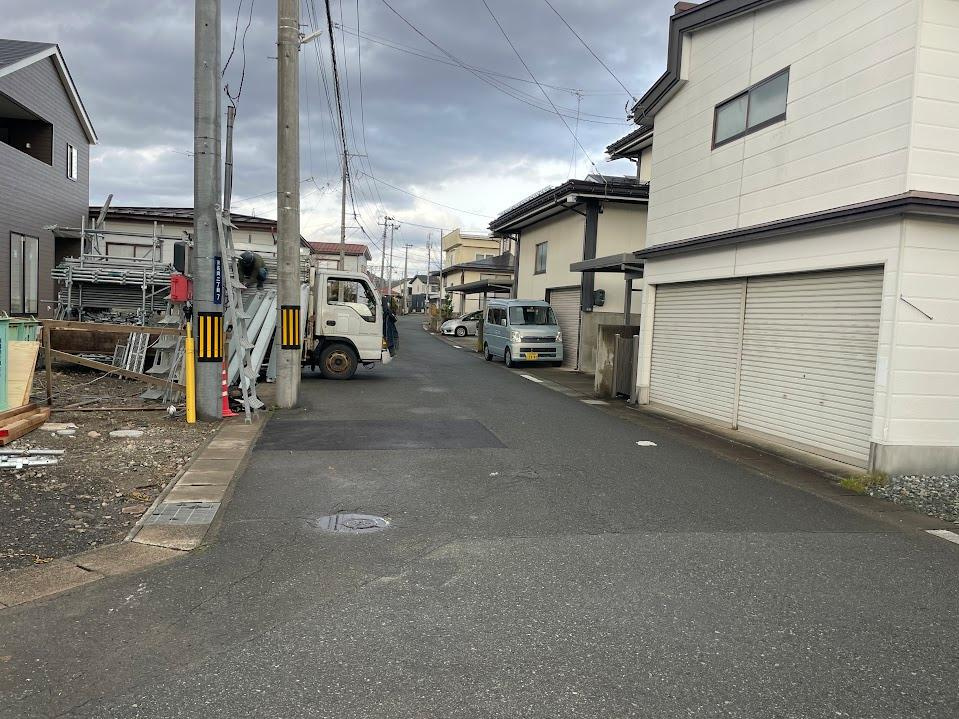 天童市東長岡建売住宅【3号棟】の前面道路含む現地写真|前面道路