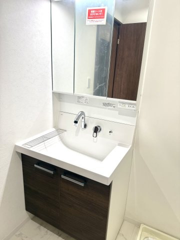 中古戸建　大東市中垣内7丁目（平成3年築）の独立洗面台|三面鏡ありのシャワー洗面台
