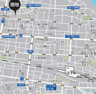 『八王子市中古戸建て』八王子市本町23-6【仲介手数料無料】の地図|～仲介手数料無料☆八王子ひなた不動産～八王子市本町　中古戸建て