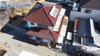 【外観】 | 南アルプス市飯野 角地 公園が近い中古戸建 4LDK | 建物上空から撮影。