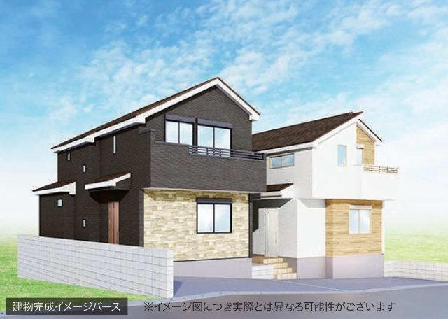 【横浜市旭区白根６丁目50-16全２棟新築戸建て１号棟】★仲介手数料無料★（不動丸小学校・鶴ヶ峰中学校）の外観パース