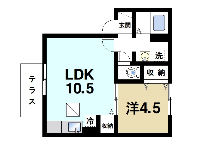 ラフィーネ松ヶ丘の間取り|ゆったりとしたリビングが魅力的な間取りです