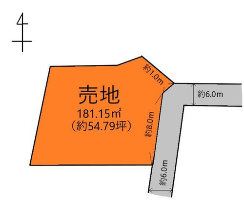 本郷北方　売地の土地図