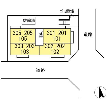千葉市花見川区検見川町３丁目のアパートの区画図