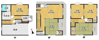 【間取り】 | 尼崎市立花町１丁目中古テラスハウス | ファミリー様におすすめの５DKの間取りです♪