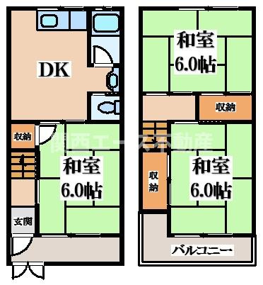 【間取り】 | 喜里川町貸家