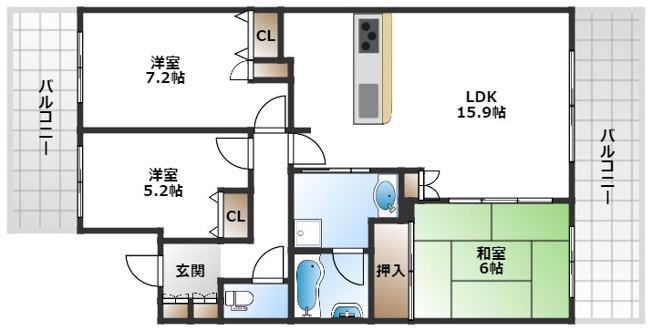 【間取り】 | ジオ千里桃山台5番館
