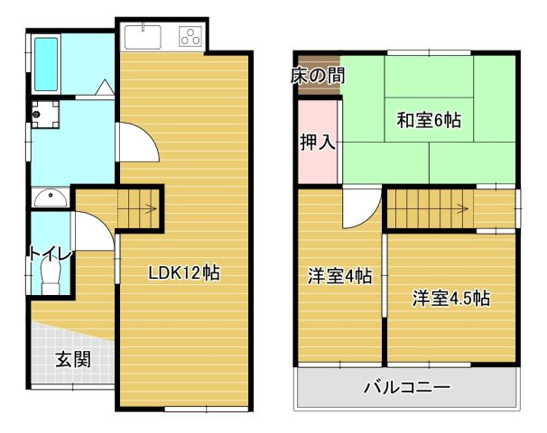 北野田貸家の間取り