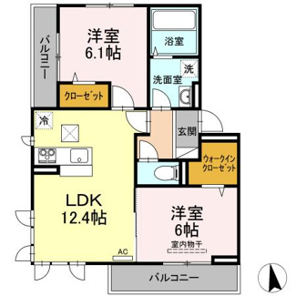 【間取り】 | D-room山西Ⅱ