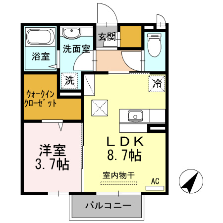 セジュール合川南　B棟の間取り