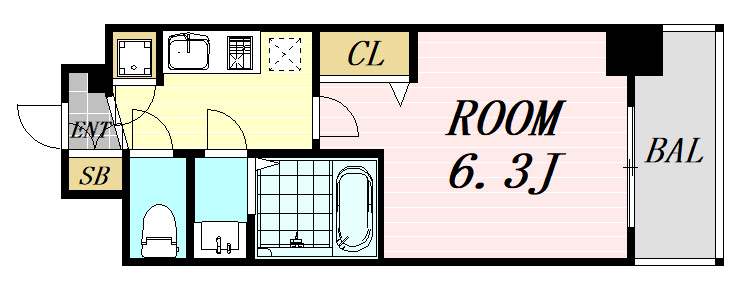 エスリード京橋グランツ　仲介手数料無料の間取り