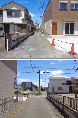 【前面道路含む現地写真】 | 松阪市川井町　建売分譲住宅Ｄ号棟 | 西側道路