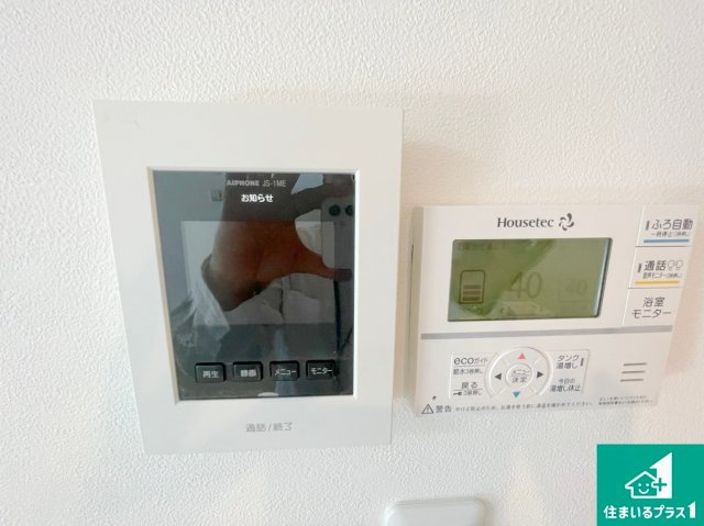 亀岡市三宅町野々神　新築一戸建ての防犯設備|カラーモニターインターホン！声だけでなく来訪者の姿や顔がモニターで確認できるので、小さなお子様がいらっしゃるご家庭でも安心できます！