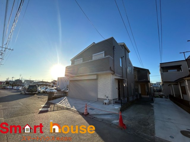 相模原市中央区田名　新築1棟　ガレージハウス　田名北小学校・田名中学校の前面道路含む現地写真
