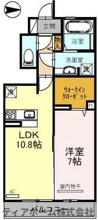 香芝市五位堂４丁目のハイツの間取り