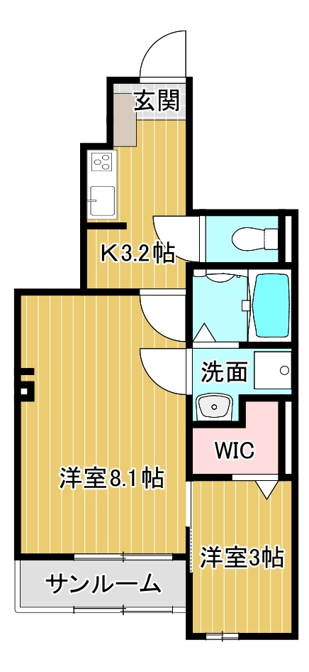 八女市本町のアパートの間取り