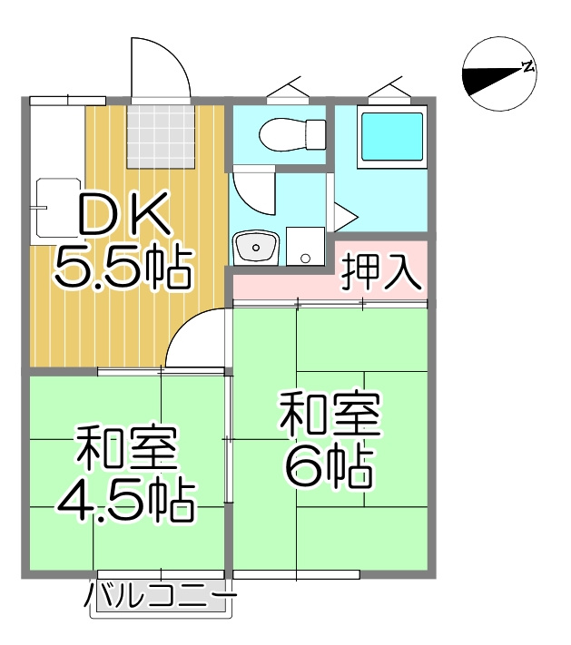 玉名郡長洲町大字腹赤のアパートの間取り