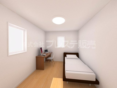 【洋室】 | 大和郡山市新木町の新築一戸建 全３区画 | Ｂ号地２階洋室（子供部屋）完成イメージ／全室南向きですので、陽あたり良好です♪