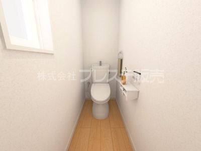 【トイレ】 | 大和郡山市新木町の新築一戸建 全３区画 | Ｂ号地２階トイレ完成イメージ