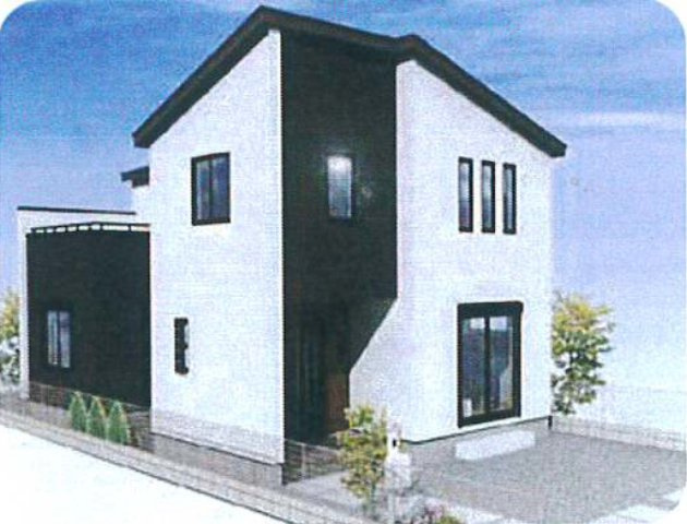 相模原市中央区田名　新築4棟　テラス付き　田名小学校・田名中学校の外観パース