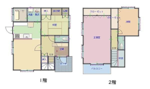 和歌山市西庄中古戸建の間取り