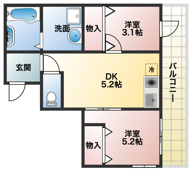 【間取り】 | グロースコート恵我之荘
