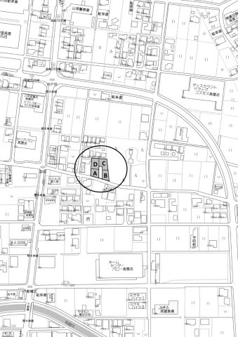 4区画分譲地　高富の地図