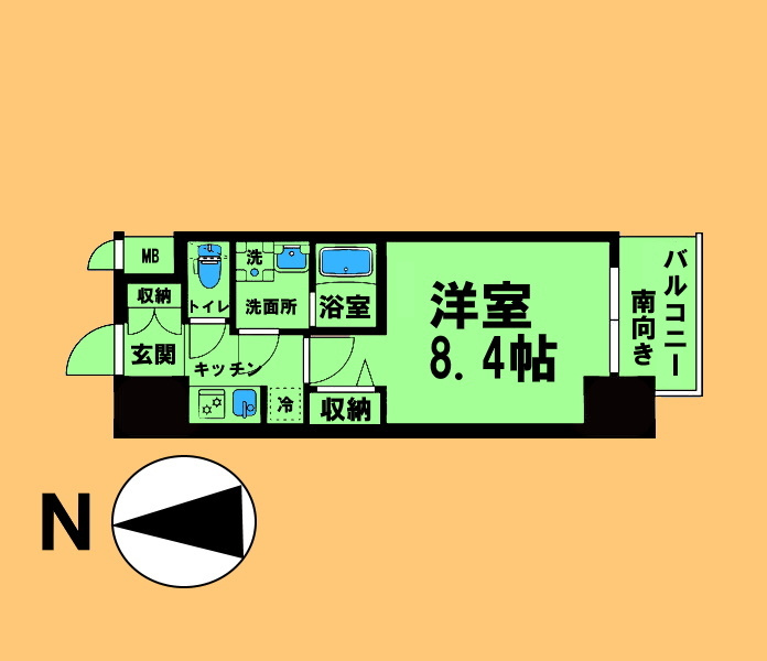 S-RESIDENCE庄内通の間取り|間取り反転タイプ
