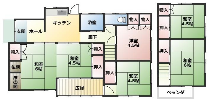 都城市上長飯町の中古一戸建の間取り