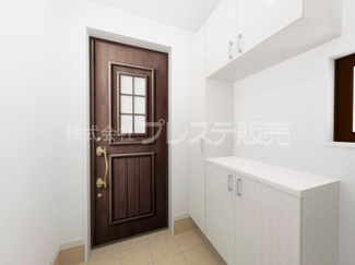 【玄関】 | 大和郡山市新木町の新築一戸建 全３区画 | Ａ号地玄関完成イメージ
