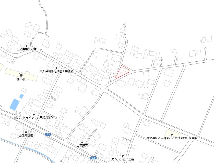 北諸県郡三股町大字長田の売地の土地図