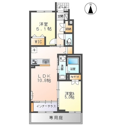 熊本市西区松尾１丁目のアパートの間取り
