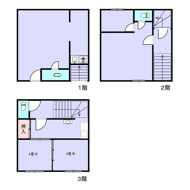 鳥取市永楽温泉町収益物件の間取り