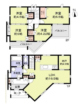「勝美住宅施工」「オール電化」魚住町金ケ崎　築18年の間取り