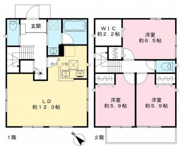 府中市四谷3丁目戸建の間取り